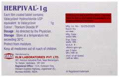 Herpival 1G Tablet 3 Herpival 1G Tablet 3